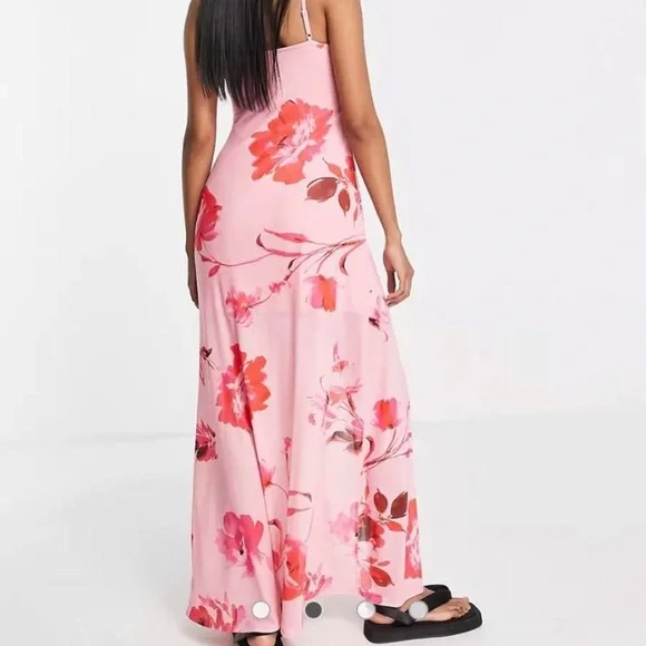 ASOS Pink Floral Maxi Dress - Picture 2 of 2